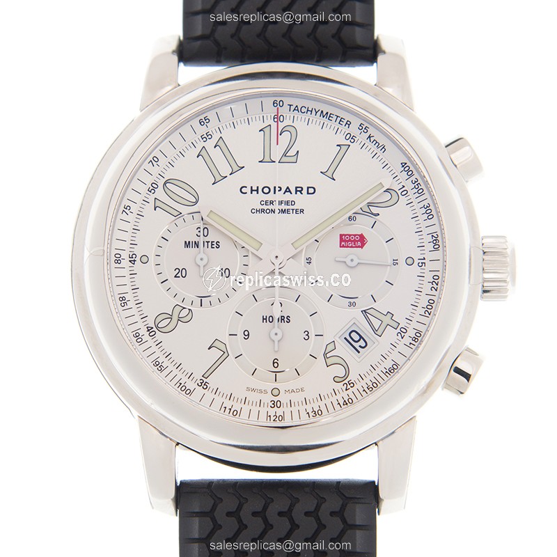 Chopard 168511-3015 Replica - Automatic - Steel Case - Silver Dial - Black Rubber Strap